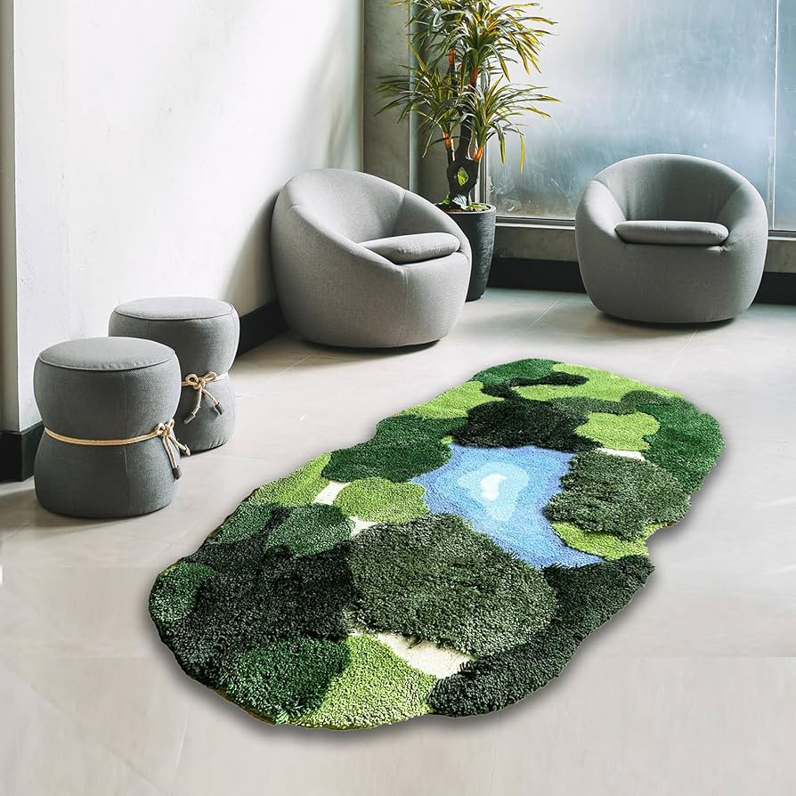 Alfombra Moderna Irregular de Felpa – Suave y Esponjosa para Dormitorio y Sala