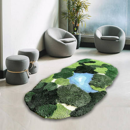 Alfombra Moderna Irregular de Felpa – Suave y Esponjosa para Dormitorio y Sala