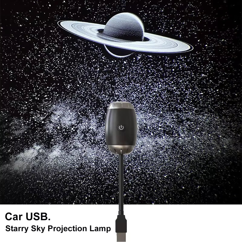 Proyector Galaxia LED Saturno USB – Luz Nocturna Romántica Estrellada
