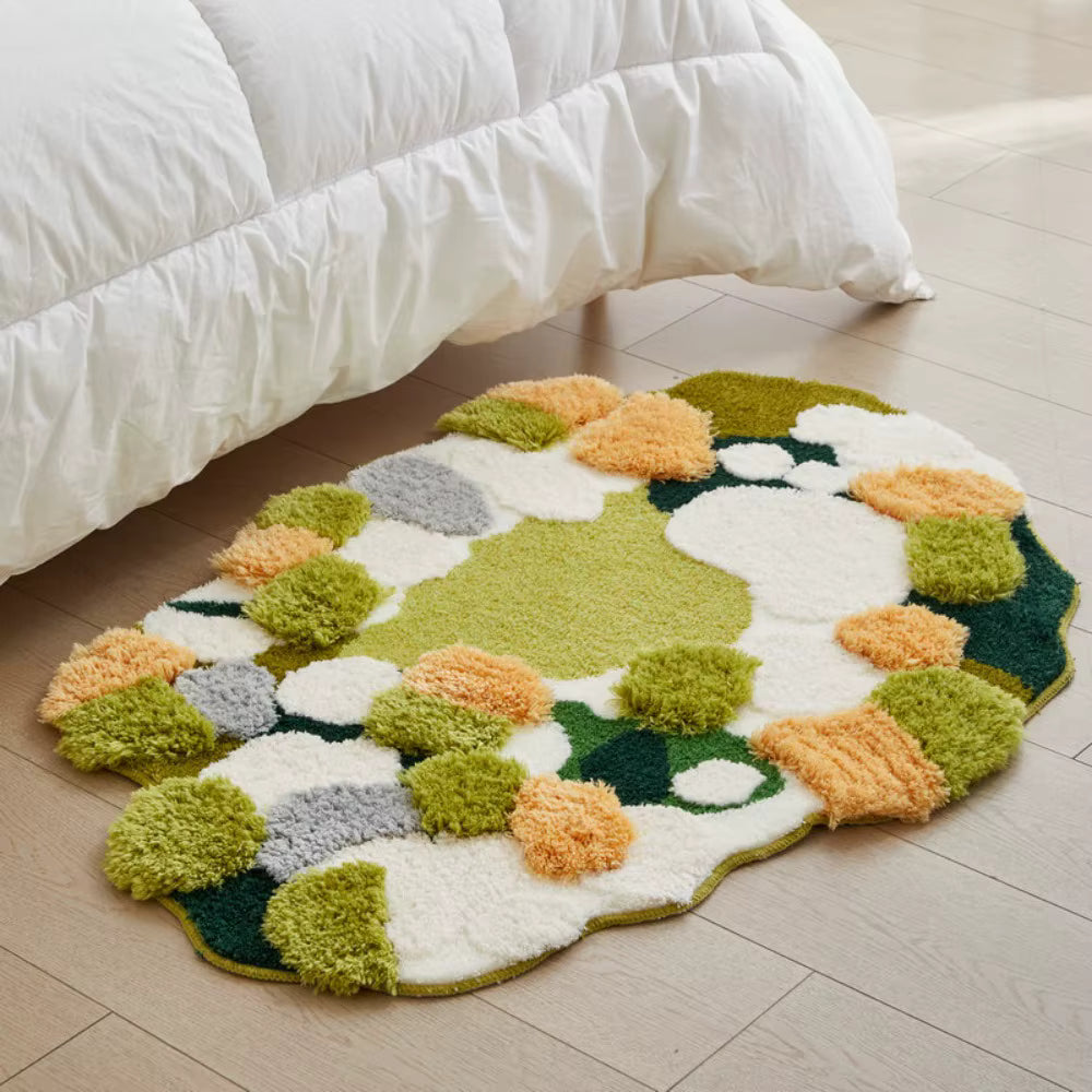 Alfombra Moderna Irregular de Felpa – Suave y Esponjosa para Dormitorio y Sala