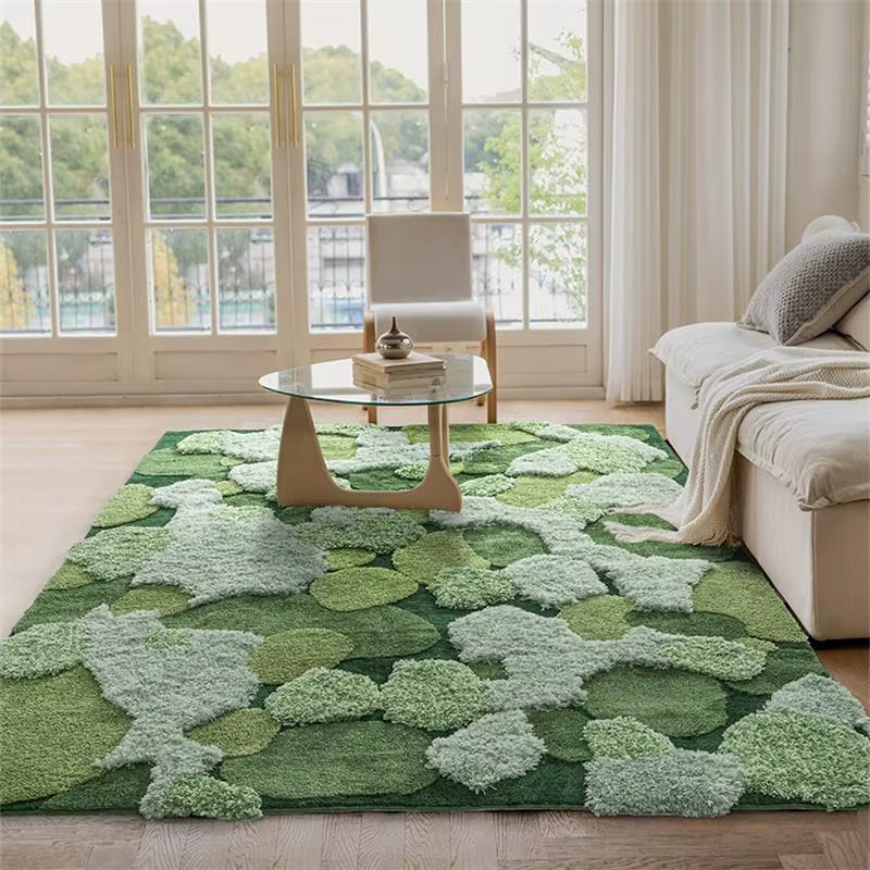 Alfombra Moderna Irregular de Felpa – Suave y Esponjosa para Dormitorio y Sala