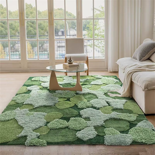 Alfombra Moderna Irregular de Felpa – Suave y Esponjosa para Dormitorio y Sala