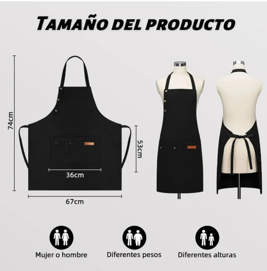 Mandil Delantal Cocina Chef Delantal Multiusos Ajustable