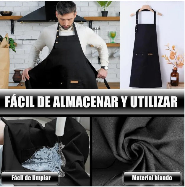 Mandil Delantal Cocina Chef Delantal Multiusos Ajustable
