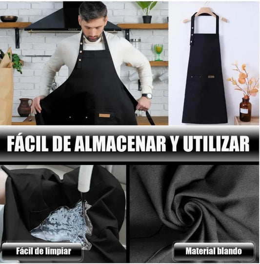 Mandil Delantal Cocina Chef Delantal Multiusos Ajustable