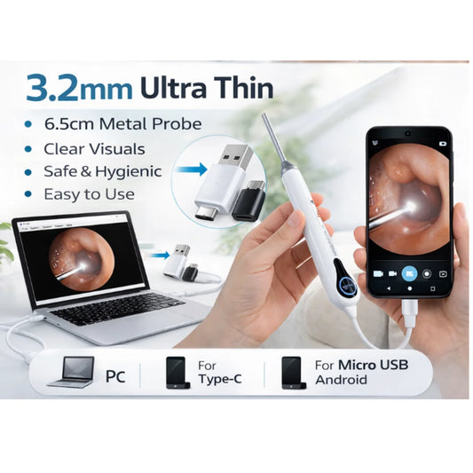 3.2mm Ear Endoscope Camera USB Otoscope Visual Ear Cleaner for Android PC Type-C Micro USB Ear Wax Removal Tool HD Camera