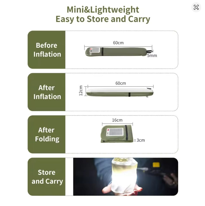 Tubo de luz LED inflable Solar