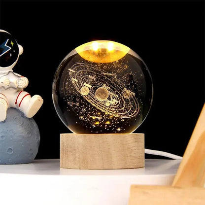 Esfera Led Con Base De Madera